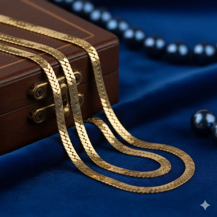 Classic gold chains rooted in tradition and purity.