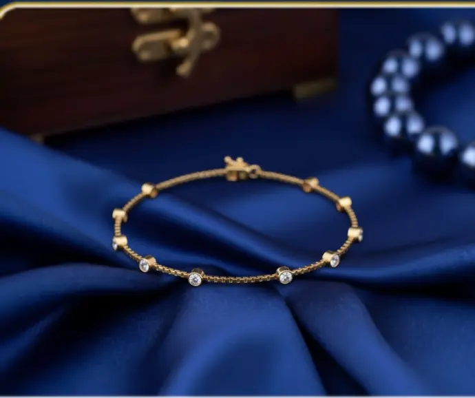 Everyday elegance with a fine gold bracelet.