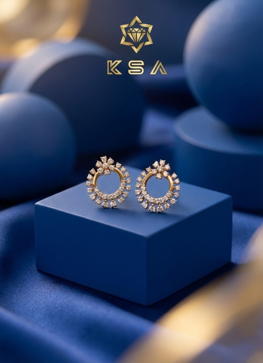 Imperial Blossom Diamond Circle Earrings | 012