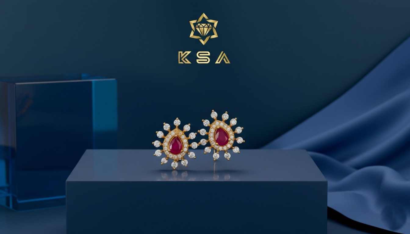 Royal Ruby Bloom Earrings | 013