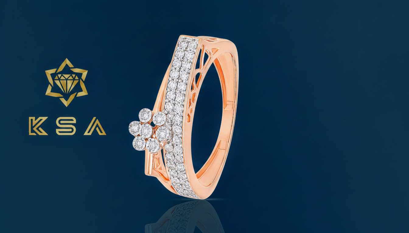 Blossom Sparkle Rose Gold Ring | 007