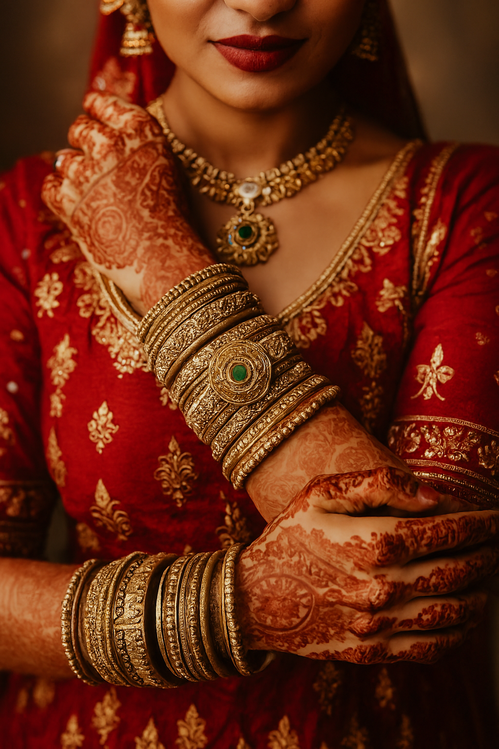 Draped in tradition, adorned in pure gold.
